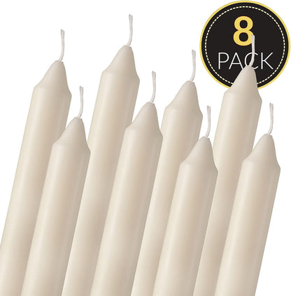 6 Inch Ivory Candlesticks, Pack of 8 Short Taper Candles2