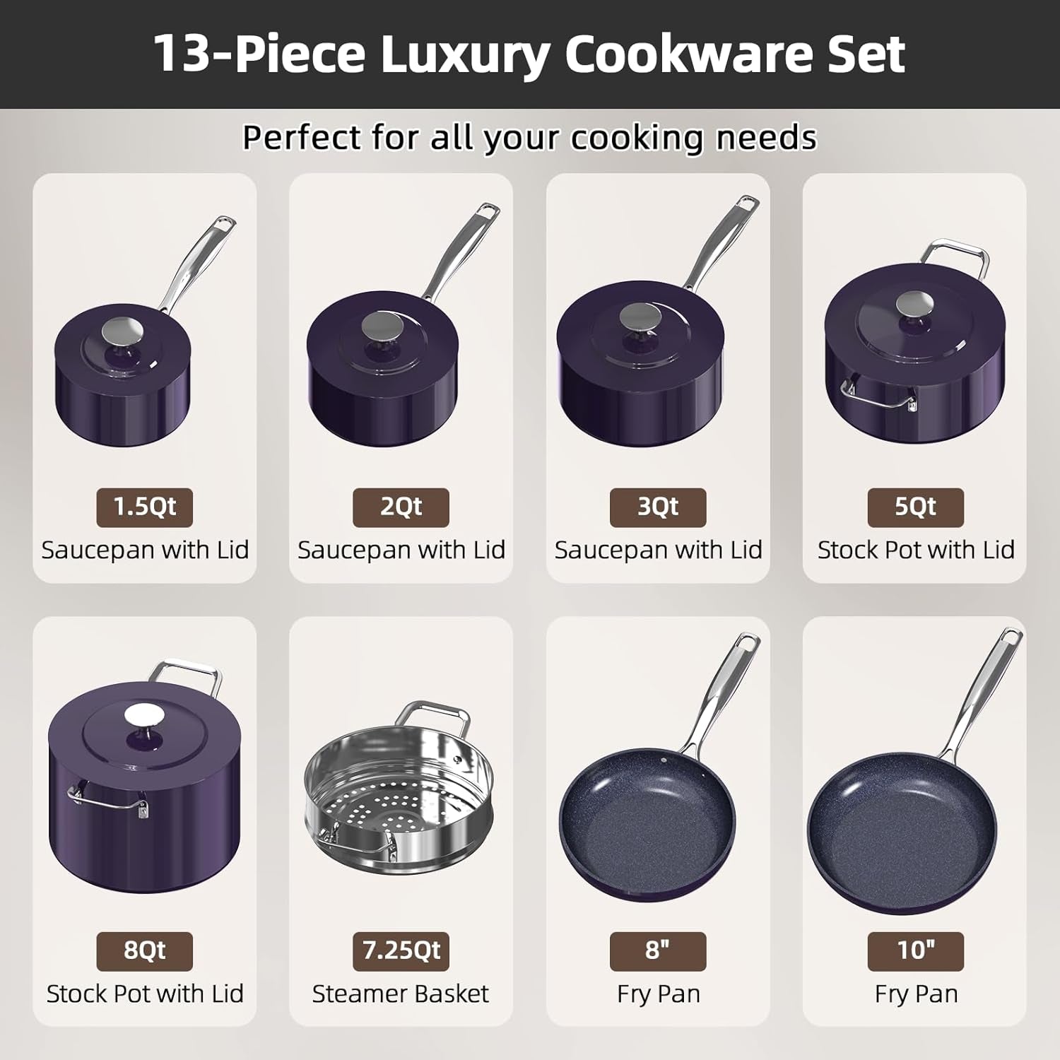 lux-13pc-forged-lightweight-nonstick-ceramic-cookware-set-pfas-free-healthy-g10-duralon-ceramic-coating-pots-pans-set-stay-cool-handles-metal-lids-all-cooktops-induction-ready-eggplant