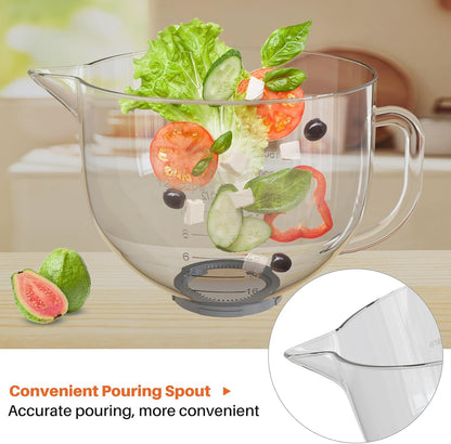 Glass Bowl Compatible with Kitchenaid 4.5 & 5-Quart Tilt-Head Stand Mixers4