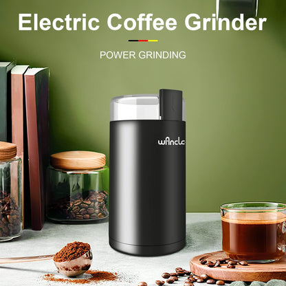 Electric Coffee Grinder, Spice Grinder, One Touch Coffee Mill for Beans, Spices and More, with Clean Brush Black6