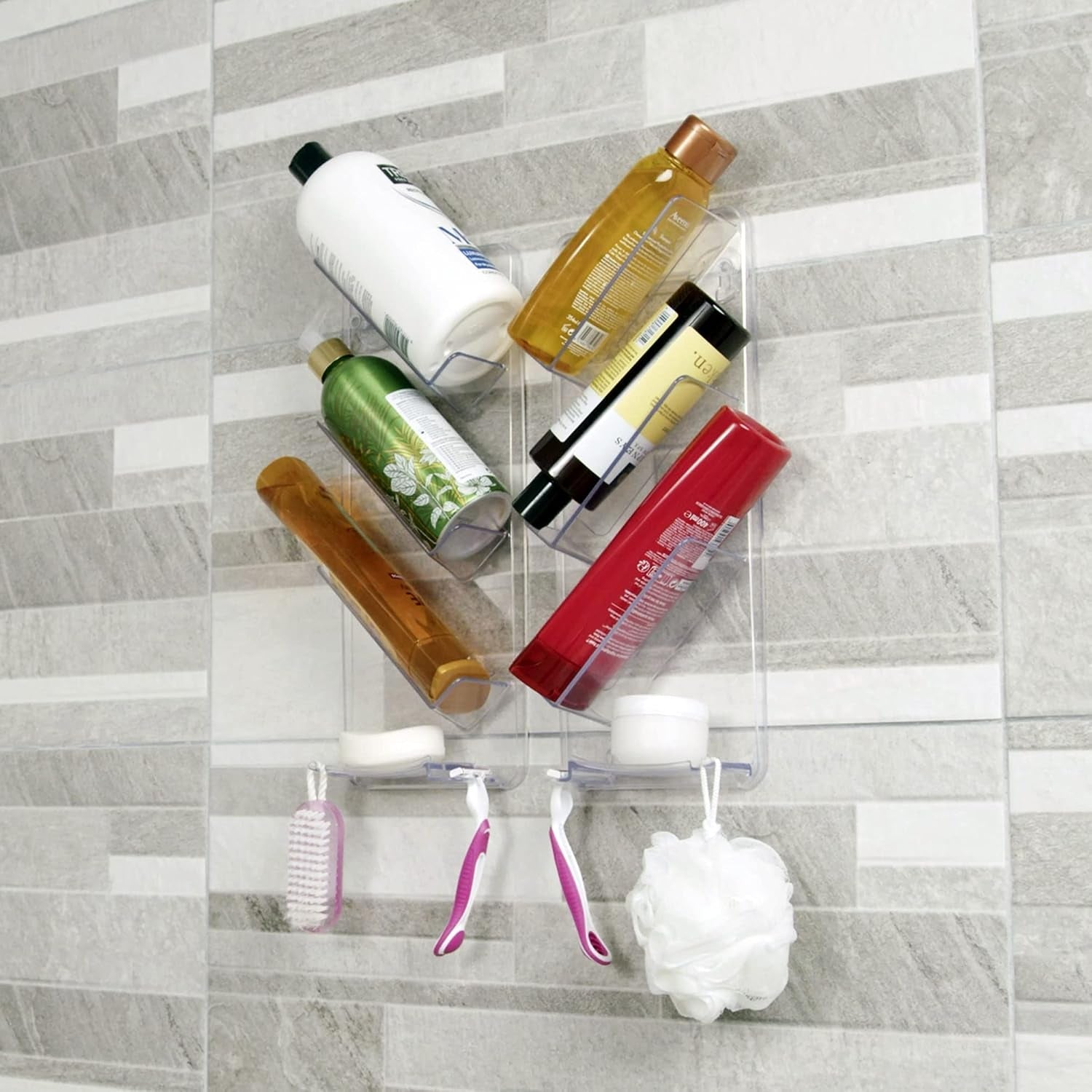 adhesive-rustproof-shower-caddy-no-drill-easy-clean-shelves