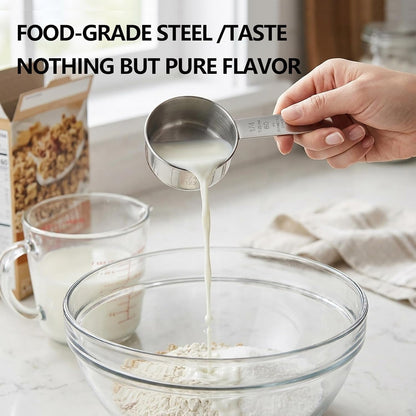 1/4 Cup Scoop, Stainless Steel Measuring Cup Set of 2, Quarter Cup Metal Measuring Scoops for Dog Cat Pet Food, Coffee, Baking8