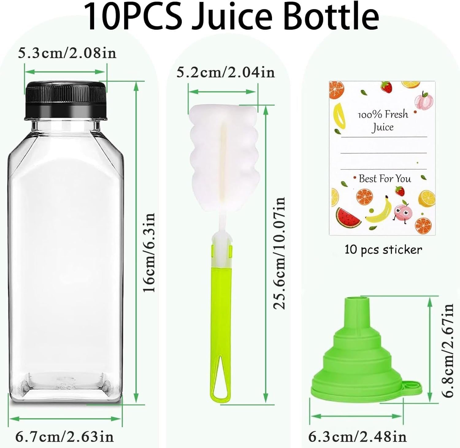 12oz-10pcs-plastic-juice-bottles-with-caps-reusable-leakproof-for-juicing