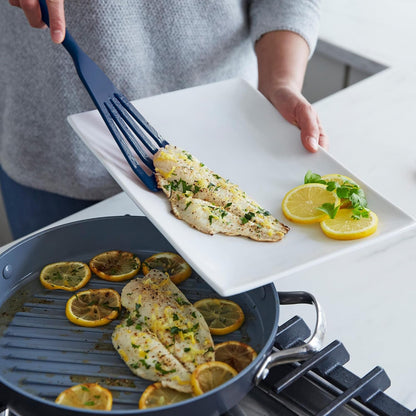 Silicone 7 Piece Cooking Utensil Set, Ladle, Turners, Spatula, Spoons, Whisk, Flexible Nonstick Kitchen Tools Rigid Steel Core, Heat-Resistant, Anti-Slip Handle Bpa-Free Dishwasher Safe, Blue4