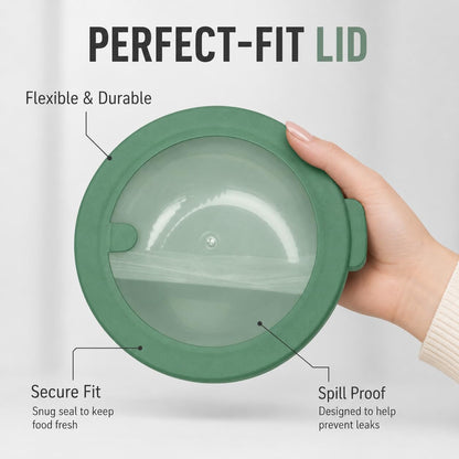 Plastic Mixing Bowls with Lids, 8-Piece Airtight Leak-Proof Nesting Bpa-Free Prep Bowl Set for Kitchen & Food Storage, 500Ml, 1300Ml, 2600Ml & 4200Ml, Microwave & Dishwasher Safe (Green)3