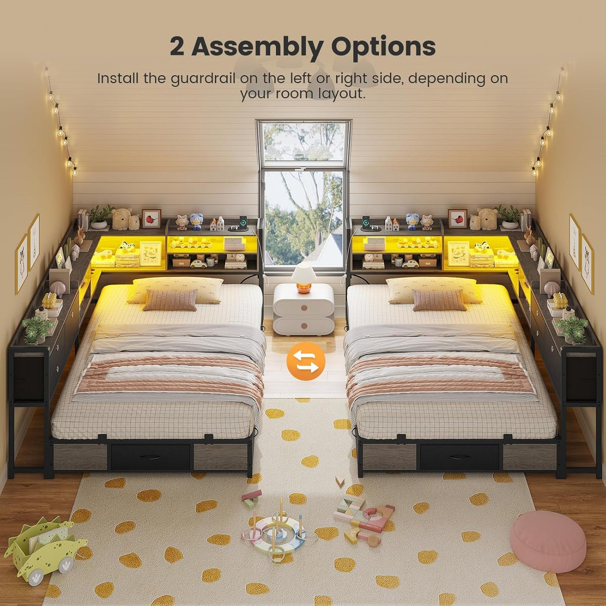 corner-bed-frame-with-charging-station-led-lights-black-gray