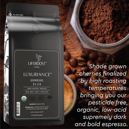 Organic Espresso Whole Bean Coffee - Low Acid Espresso Coffee, Non-Gmo, USDA Organic, Single Origin, Third-Party Tested for Mycotoxins & Pesticides - 12 Oz Bag2