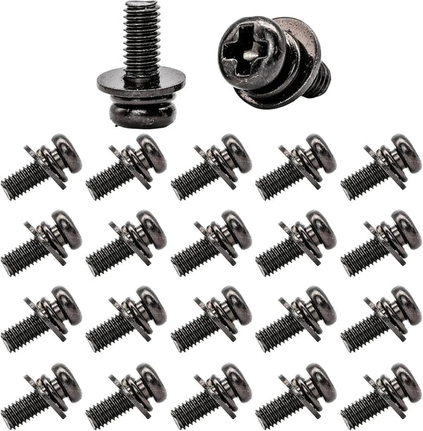 20 PCS Vesa Screws, VESA Compatible M4X10Mm Tv/Monitor Wall Mount Screws for 75X75Mm and 100X100Mm Brackets. Phillips Head M4 X 10Mm Black with Washers2