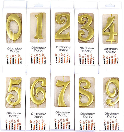 10-Pieces Numeral Birthday Candles, Birthday Digital Candle Baking Dessert Cake Party Romantic Atmosphere Decoration Number 0-9 Cake Top Decoration for Birthdays Wedding Anniversaries Parties1