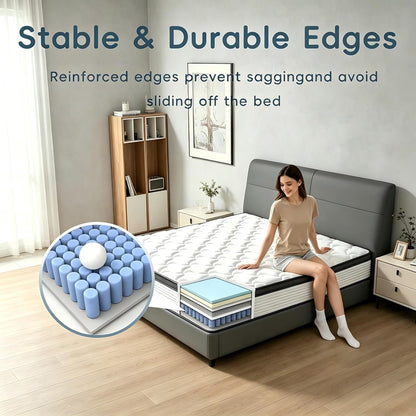 Queen Mattress, 12 Inch Queen Size Mattress in a Box, Individually Wrapped Pocket Spring Mattress, Pressure Relief, Medium Firm Support, Breathable and Low Motion Transfer5
