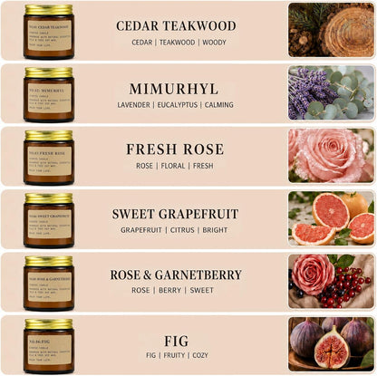 6 Pack Candles for Home Scented Aromatherapy Candle Gift Set for Women Soy Wax Long Lasting Amber Jar Candles Gift for Birthday Mother'S Thanksgiving Day Present4
