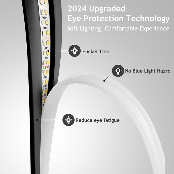 Black Spiral LED Table Lamp, Stepless Dimmable Bedside Lamp6