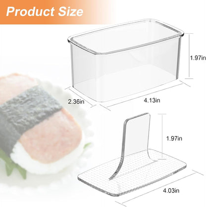 3-Piece Clear Musubi Maker Kit with Luncheon Meat Slicer - Non-Stick Onigiri Press Mold, Bpa-Free Sushi Mold for Hawaiian Musubi6
