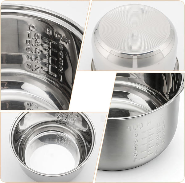 Stainless Steel Inner Pot of Rice Cooker - Compatible with Aroma Rice Cooker ARC-914SBD, Arc-994Sgreplacement Pot.3
