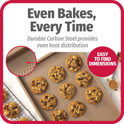 Bestbake Nonstick Textured Carbon Steel Cookie Sheet, 11" X 17", Large Baking Sheet, Even Heating, Scratch-Resistant, Non-Toxic, Durable, Ideal for Baking and Sheet Pan Dinners5