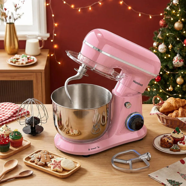 4QT Electric Stand Mixer, 10-Speed Tilt-Head Compact Kitchen Mixer | Multiple Stylish Colors | Food Mixer with Dough Hook & Beater & Whisk | for Cake & Bread | Dishwasher-Safe | Pink7