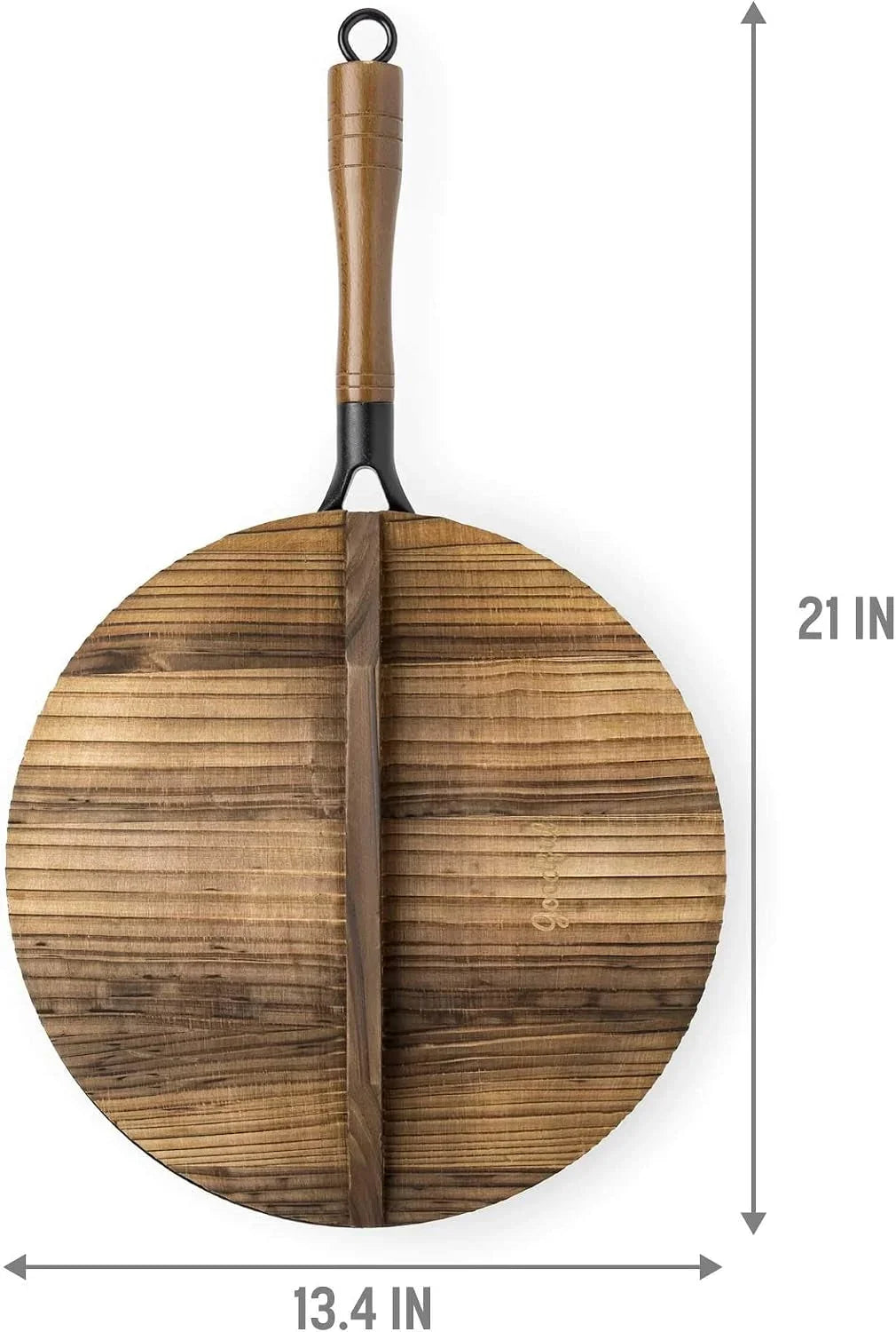 hammered-carbon-steel-13-inch-wok-pan-with-lid-black-non-stick-compatible-with-most-cooktops