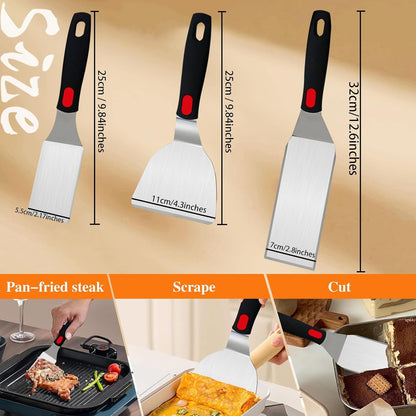Spatula Set 6-Piece - Kitchen Utensils Set Cooking Stainless Steel Turner Set, 600°F Heat Resistant, Metal Spatulas for Griddle/Cast Iron & Nonstick Safe Silicone Tools for Egg, Pancake, Burger2