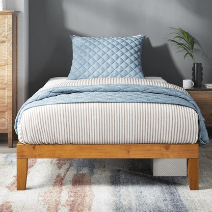 Alexia Wood Platform Bed Frame, Solid Wood Foundation, No Box Spring Needed, Wood Slat Support, Easy Assembly, Rustic Pine, Twin3