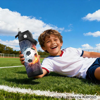 Boys Soccer Water Bottle for School，Kids 18 Oz Insulated Stainless Steel Cup with Straw, Double-Wall Vacuum Leakproof7