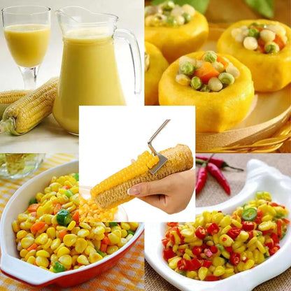 2026 Upgrade Stainless Steel Corn Cob Stripper Tool, Long Handle Corn Kernel Remover, Easy Corn off the Cob Cutter Peeler for Kitchen, Restaurant, Outdoor Cooking (1Pcs)7