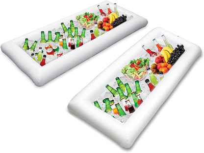 Inflatable Serving Bars Ice Buffet Salad Serving Trays Food Drink Holder Cooler Containers Indoor Outdoor BBQ Picnic Pool Party Supplies Luau Cooler W Drain Plug8