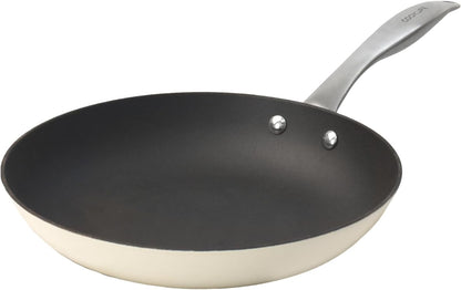 10.25 Inch Lightweight Enameled Cast Iron Frying Pan - Toxin-Free - Oven Safe up to 500° F or on Stovetop - Cast Iron Skillet for Cook, Bake - Antique White1