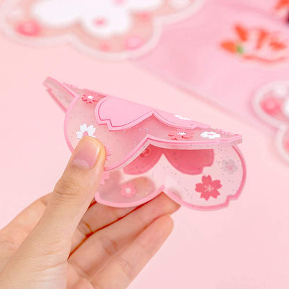 Sakura Coffee Cup Mat Kawaii Coaster 2PCS Cute Cherry Blossom PVC Home Tea Mug Pink Flower Pattern Anti-Skid Pot Bowl Pad Placemat for Desk Drink Table Decor Kawaii Accessories (Small)3