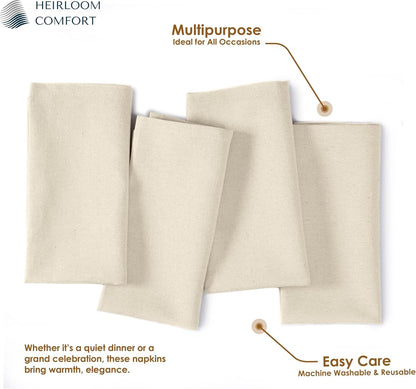 Ivory Cloth Napkins 17"X17" - Set of 6 - Soft, Absorbent, Durable, Reusable, Washable - 100% Cotton Table Linen for Spring, Easter, Baby Showers, Weddings, Parties, Everyday Use4