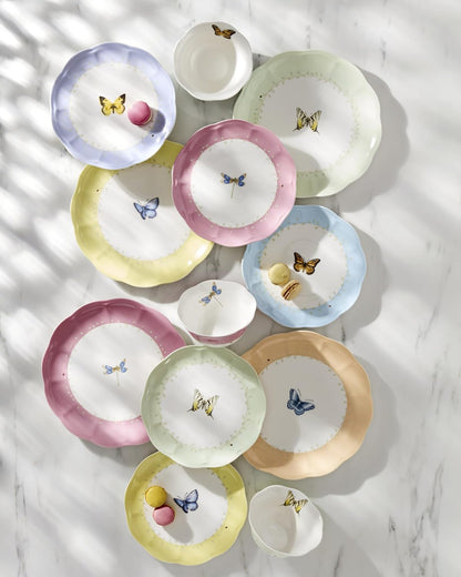 Butterfly Meadow Colors Porcelain 18-Piece Dinnerware Set for 63