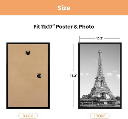 11X17 Poster Frame, Easy Slide-In Assembly, Black, 3 Pack7