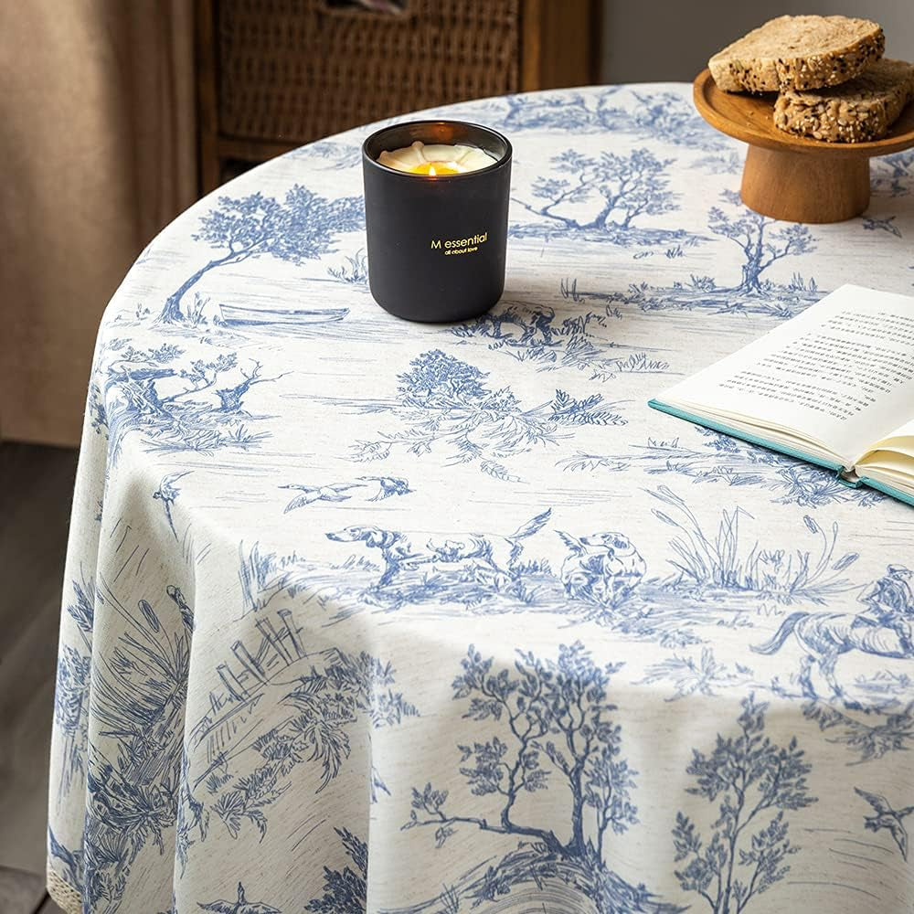 rustic-tablecloth-classic-french-village-printed-linen-fabric-table-cover-farmhouse-decoration-90-inches-round-blue-for-kitchen-dining