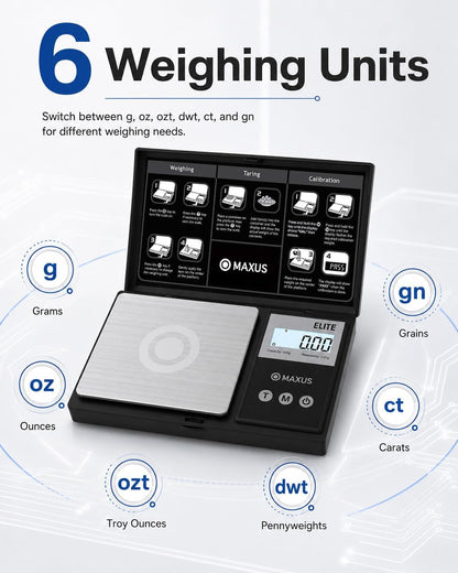 Digital Pocket Gram Scale 500G X 0.01G High Precision with Tray | Weighs Small Food, Jewelry, Ounces, Grains, LCD Display, Tare Function4