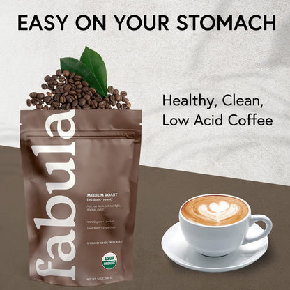 Low Acid Coffee Beans Whole, USDA Organic Coffee Beans Medium Roast - Non-Gmo - No Molds - Mycotoxins Pesticides Free - Single Origin - 12 Oz4