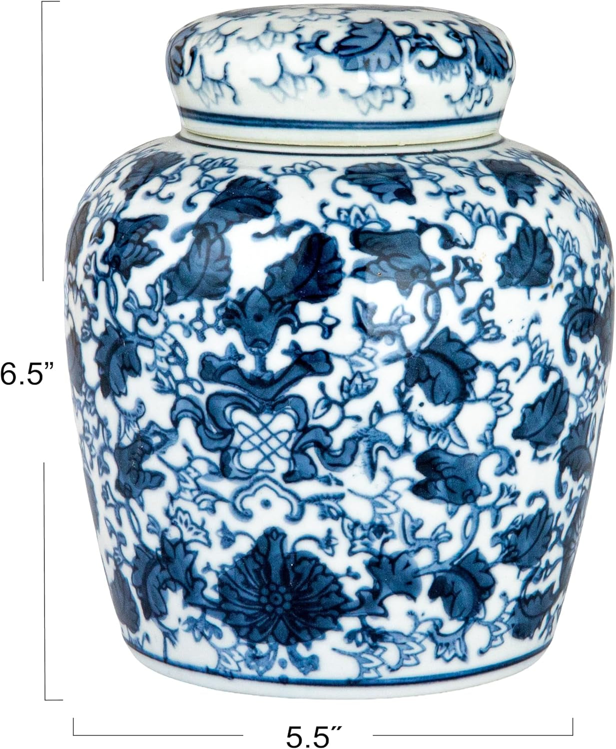 creative-co-op-blue-white-ceramic-ginger-jar-with-lid
