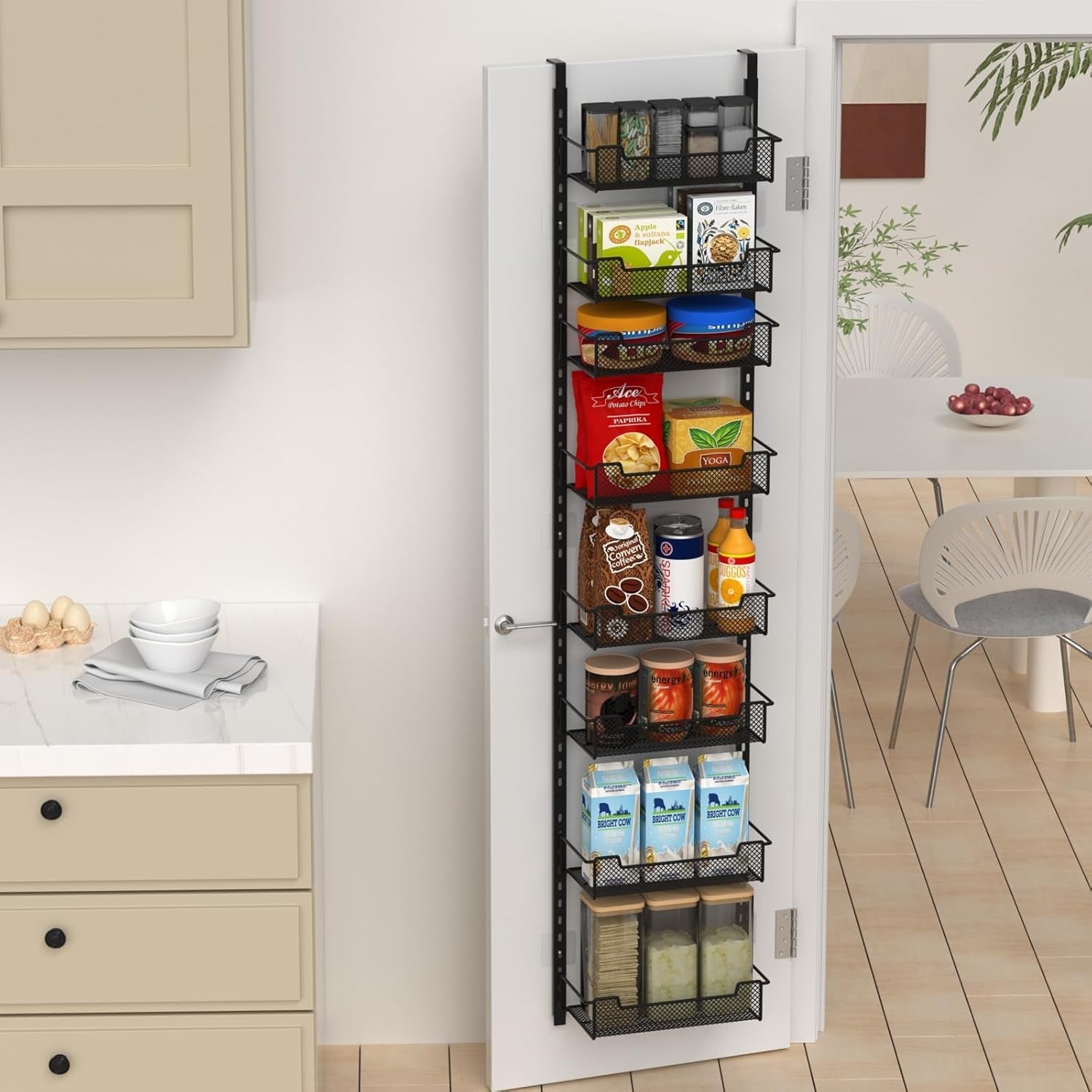 12-3-w-narrow-over-the-door-pantry-organizer-8-tier-over-the-door-organizer-with-adjustable-basket-pantry-door-organization-for-pantry-kitchen-storage-room-spice-rack-black