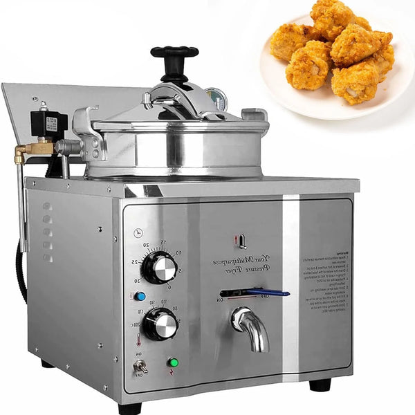 Digital Control Pressure Frying Machine 16L Large Oil Tank | Even Heat Distribution,Durable Stainless Steel Build,Multifunctional for Chicken Fish Chips1