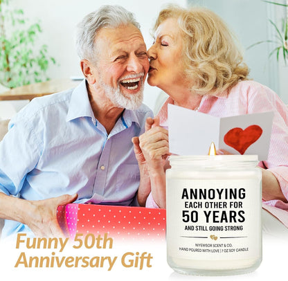50Th Wedding Anniversary Couple Gifts, 50Th Anniversary Candle2