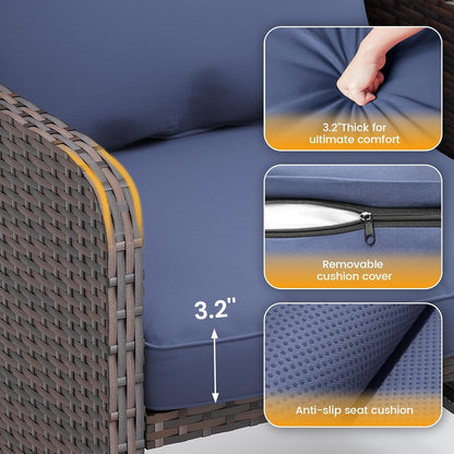 Balcony Furniture, Space-Saving Patio Chairs with Ottoman4