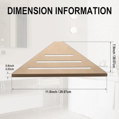 Corner Shower Shelf, 8 Inch Champagne Gold 2-PACK Bathroom Corner Organizer, Adhesive Wall Mounted Shower Caddy, Waterproof Rustproof Metal Storage Rack for Shampoo Soap2
