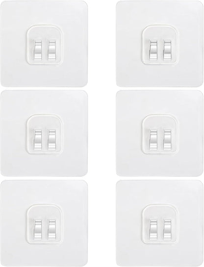 6 Pack Shower Caddy Adhesive Replacement, Extra Thick Bath Toy Storage Replacements, Waterproof Adhesive Hooks Strips for Kitchen Racks, Bathroom Storage, Shower Basket & Soap Holder1