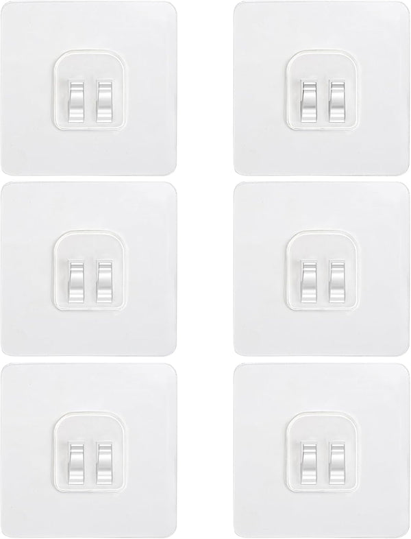 6 Pack Shower Caddy Adhesive Replacement, Extra Thick Bath Toy Storage Replacements, Waterproof Adhesive Hooks Strips for Kitchen Racks, Bathroom Storage, Shower Basket & Soap Holder1