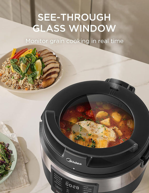 Midea Rice Cooker with 10 Functions, Nonstick Pot, 8-Cups Uncooked Rice9