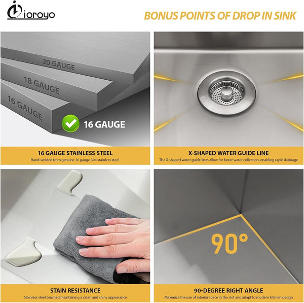 42 Inch 42X22 Drop in Sink Double BOWL 50/50 Kitchen Sink4