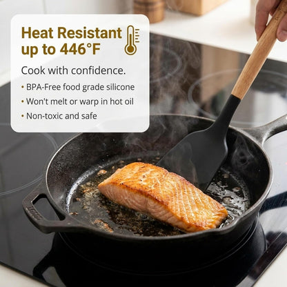 Silicone Utensils Set for Cooking - 12 Piece Set&Bpa Free（Black）6