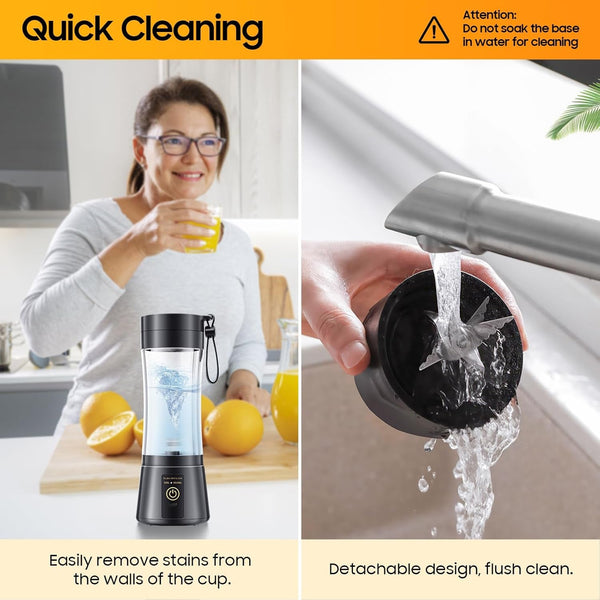 Personal Size Portable Blender Make Smoothies - Mini Blender 12Oz Juice Cup | Powerful Blending with 6 Stainless Steel Blades, Bap-Free, Lightweight, Easy Clean,Suit in Travel/Office/Gym/Picnic/ Sports7