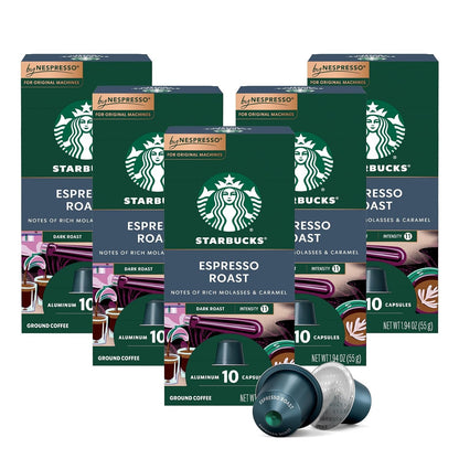 Starbucks by Nespresso Original, Dark Roast Espresso, 50-Count | Capsules, Espresso Coffee Pods1