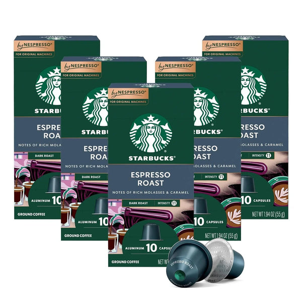 Starbucks by Nespresso Original, Dark Roast Espresso, 50-Count | Capsules, Espresso Coffee Pods1