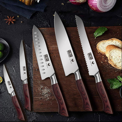 18PCS Kitchen Knife Block Set, Sharp Chef Knives with Sharpener7