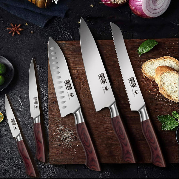 18PCS Kitchen Knife Block Set, Sharp Chef Knives with Sharpener7
